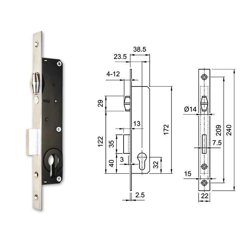 Euro-Elzett 3390 hengerzárbetétes, görgős portálzár termék fő termékképe