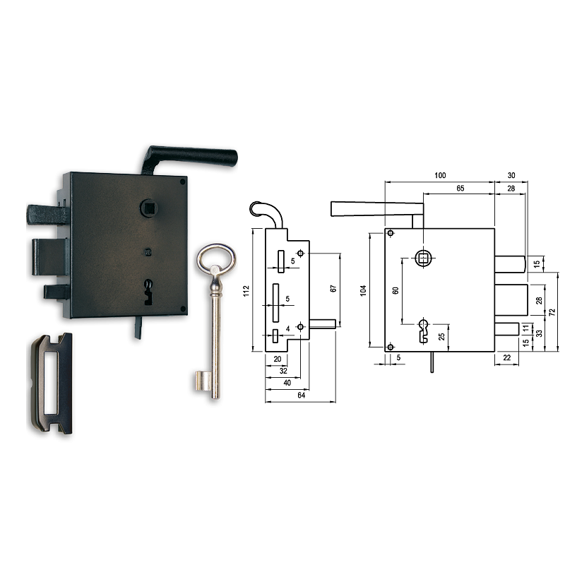 Euro-Elzett 3425 rászegező kertkapu zár, jobbos termék fő termékképe