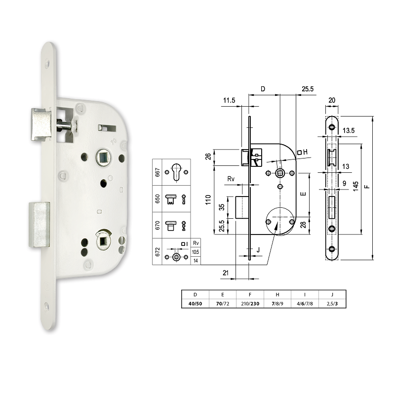 Euro-Elzett 672 fordítógombos bevésőzár 40/70 mm termék fő termékképe