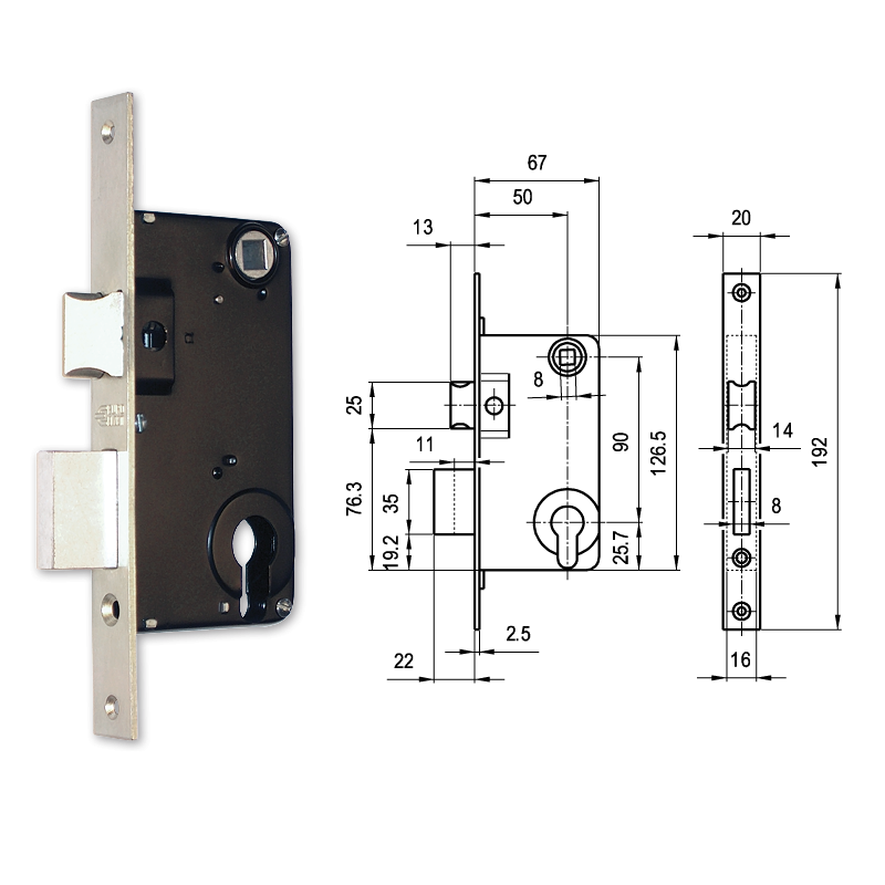 Euro-Elzett 709 hengerzárbetétes bevésőzár 50/90 mm termék fő termékképe