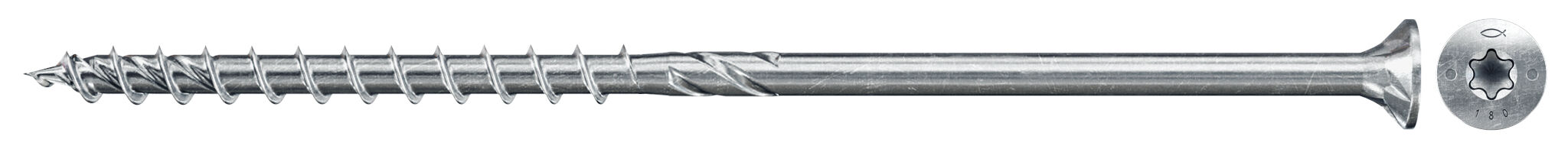 Fischer PowerFast FPF II CTP 8.0 x 180 BC 50 süllyesztett fejű, kékre horganyzott részmenetes szerkezetépítő csavar TX behajtással, 50 db/csomag termék fő termékképe